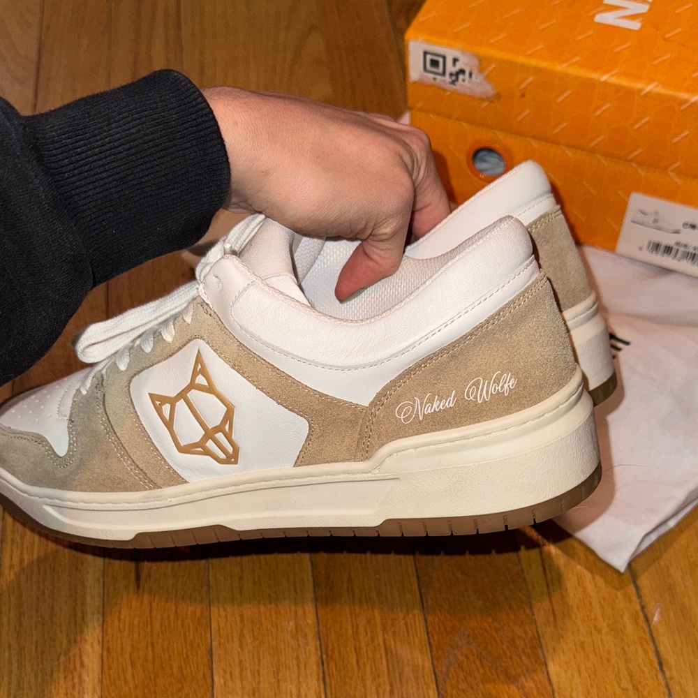 Naked Wolfe White and Tan Sneakers - Picture 8 of 10